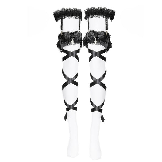RIBBON HOLLIC WRAP AROUND LEG HARNESS (BLACK)