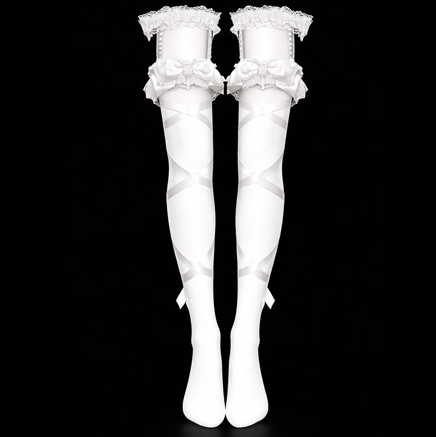 RIBBON HOLLIC WRAP AROUND LEG HARNESS (WHITE)