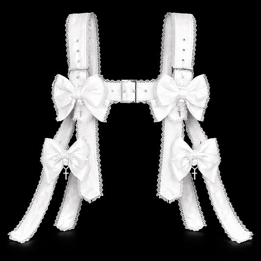 RIBBON HOLLIC CAGE HARNESS (WHITE)