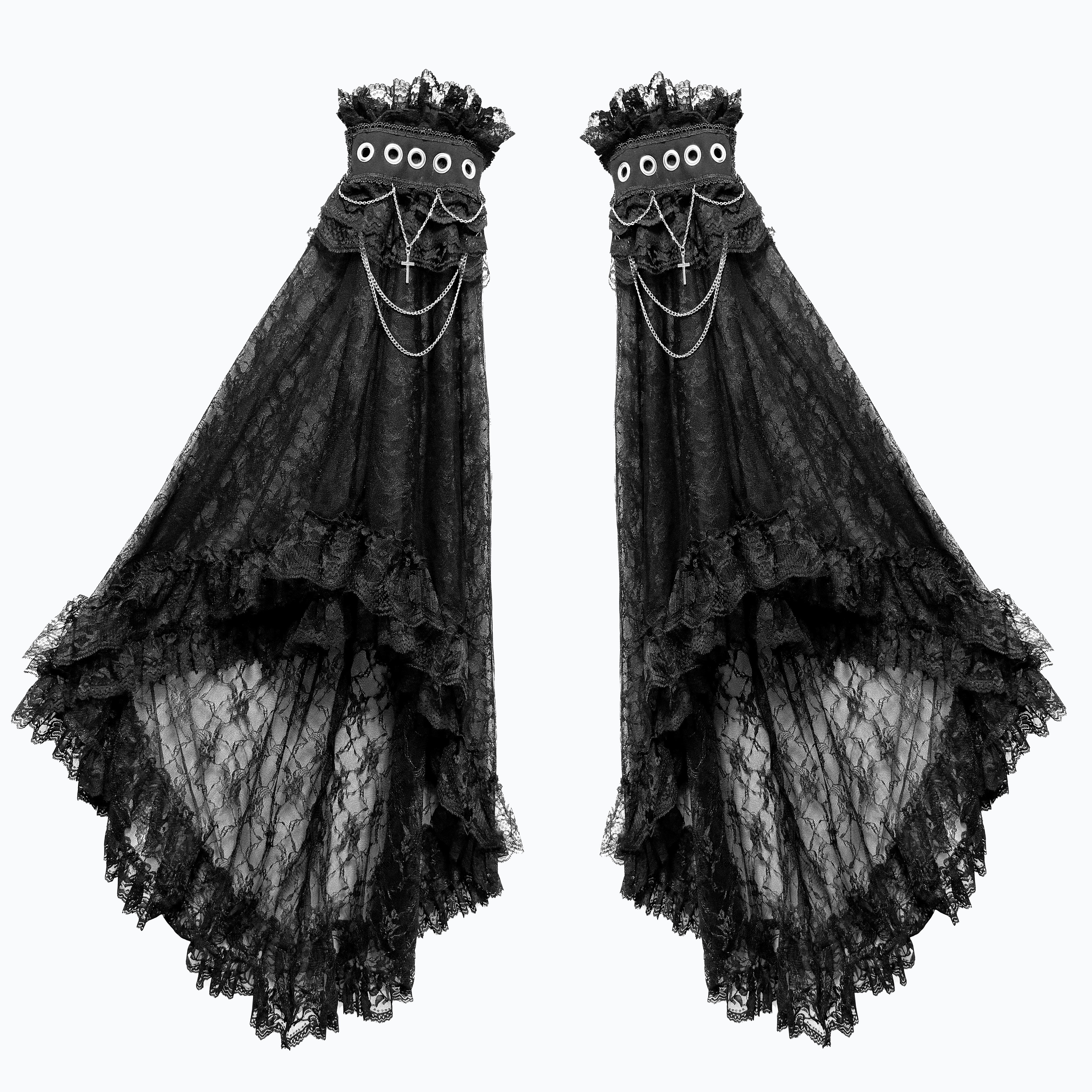 LACE TULLE PRINCESS SLEEVE ARM VEIL (BLACK) – MAJOH