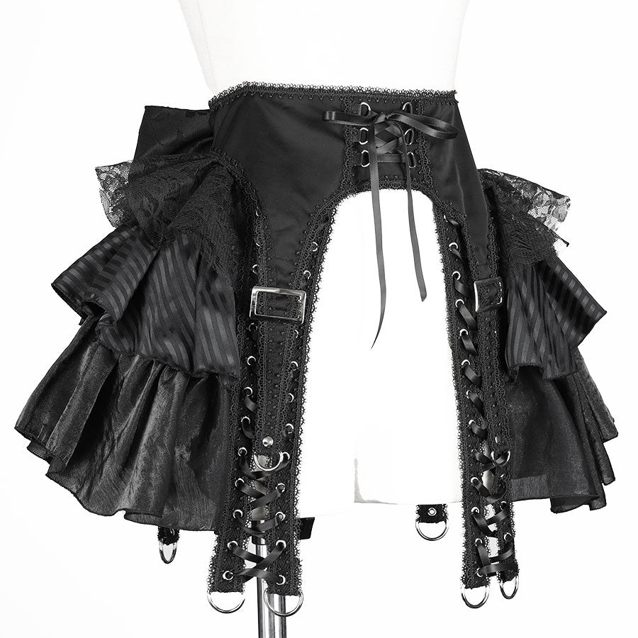 METALLIC GARTAR BELT WAIST HARNESS (BLACK)