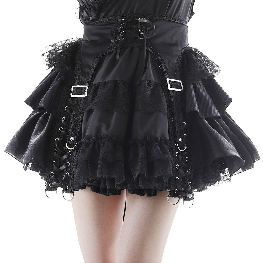 METALLIC GARTAR BELT WAIST HARNESS (BLACK)