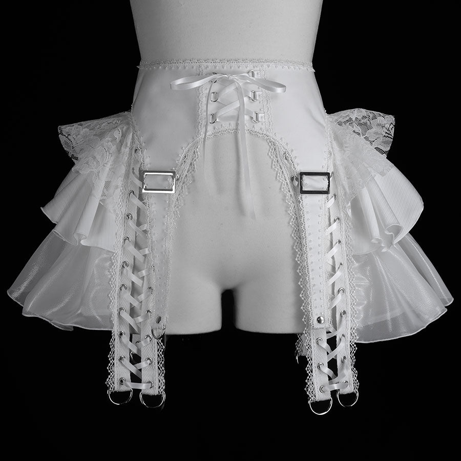 METALLIC GARTAR BELT WAIST HARNESS (WHITE)