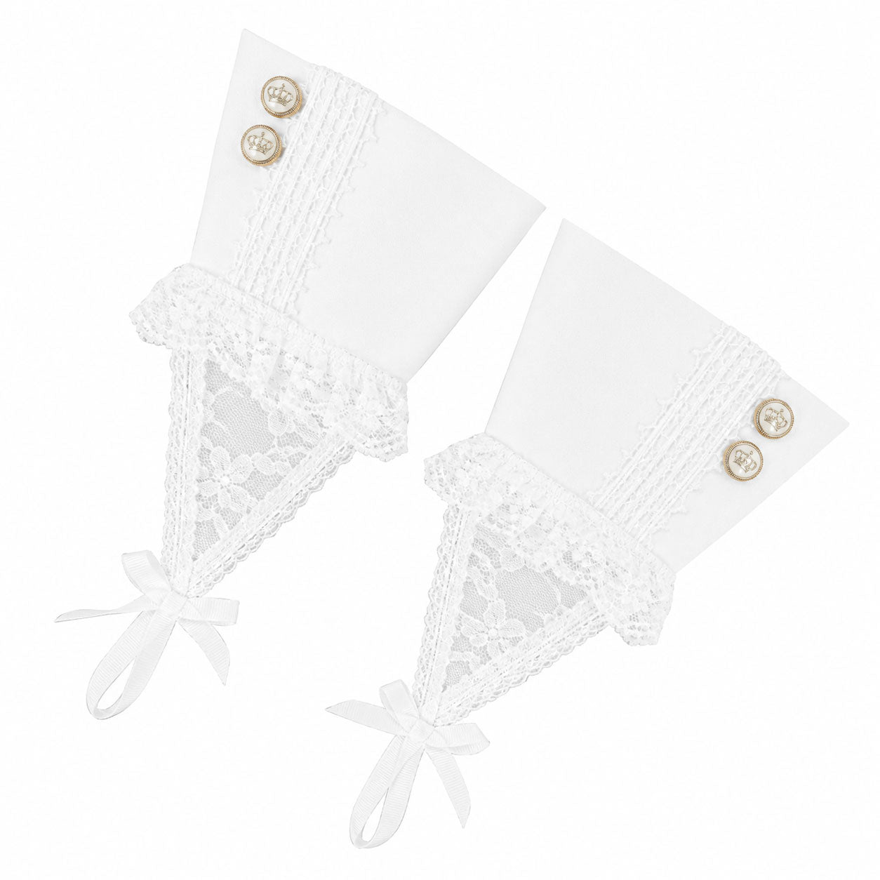 [预售1个月]BUTTON LACE UP ARM CUFFS (WHITE)