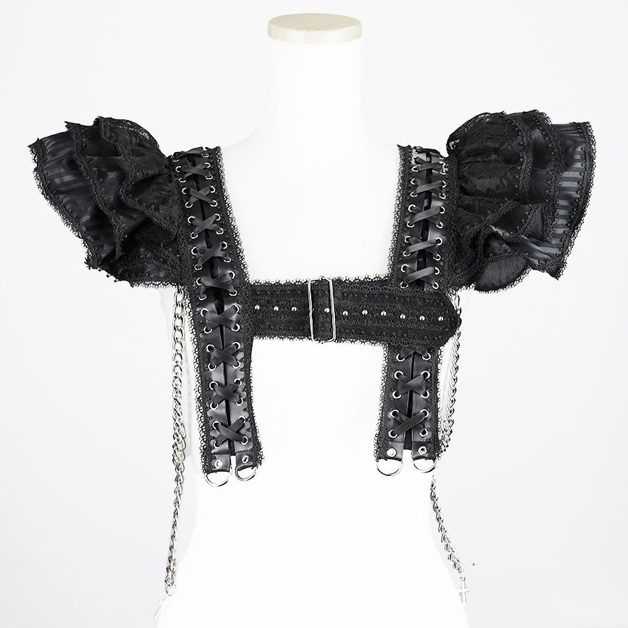 LACE UP CHAIN HARNESS (BLACK)