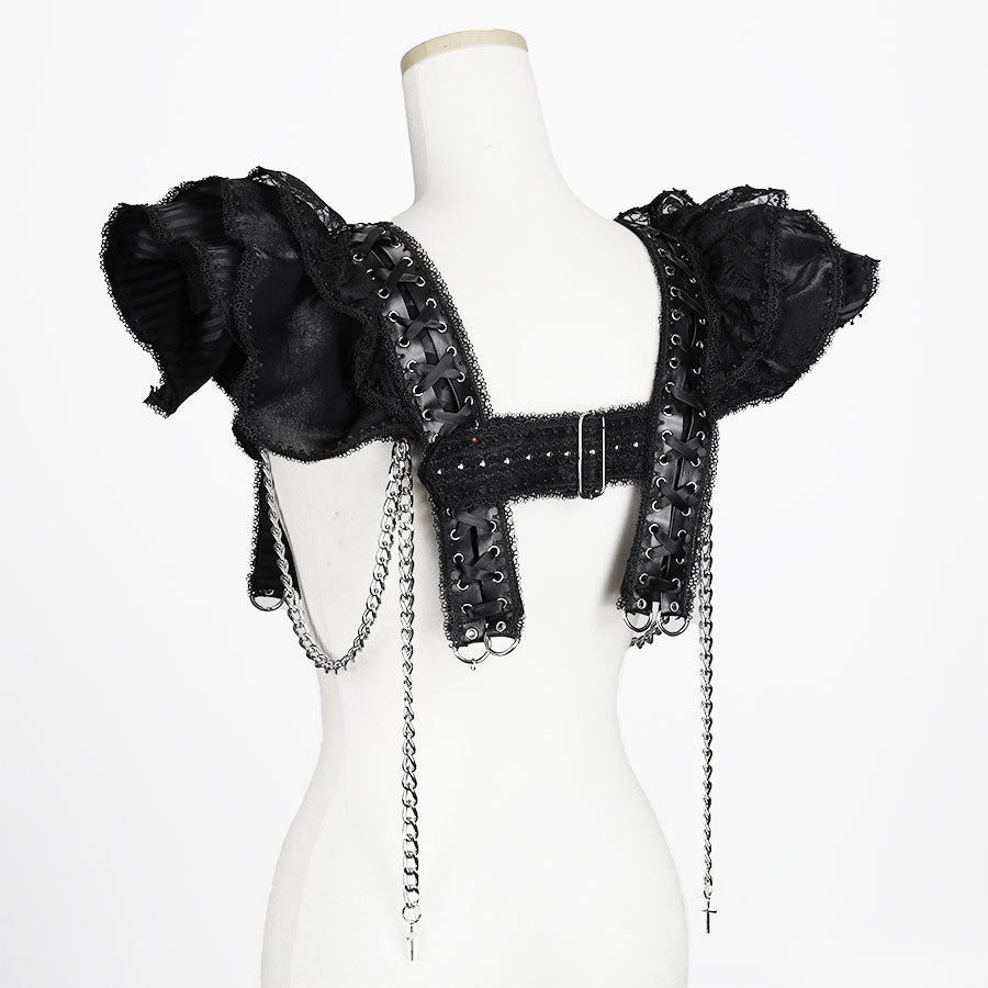 LACE UP CHAIN HARNESS (BLACK)