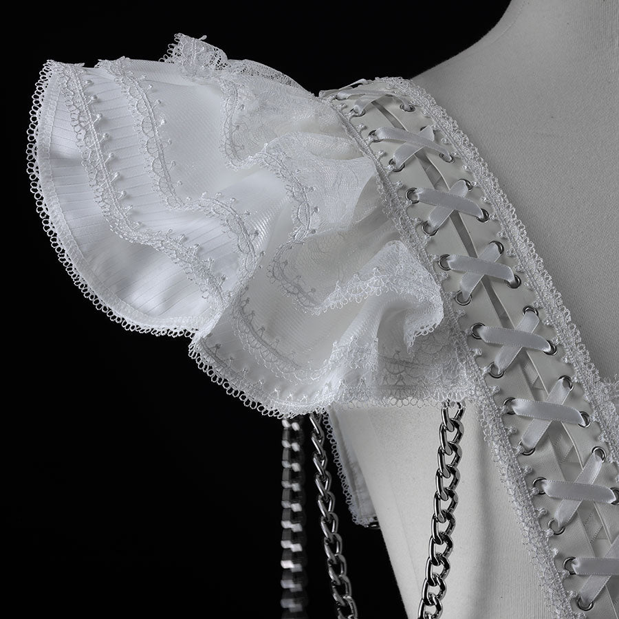 LACE UP CHAIN HARNESS (WHITE)