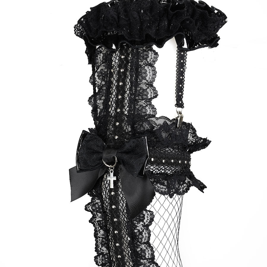 [予約2週間]CROSS FISHNET LEG HARNESS (BLACK)