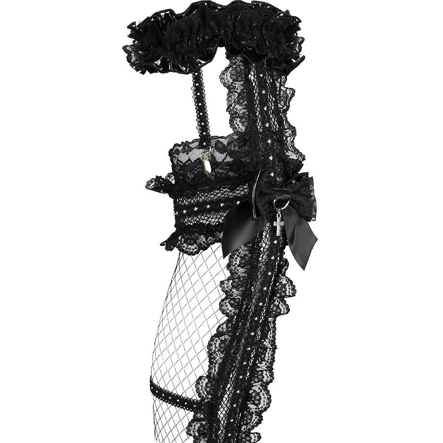 [予約2週間]CROSS FISHNET LEG HARNESS (BLACK)