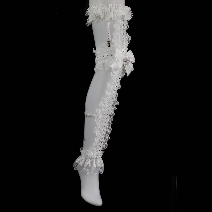 CROSS FISHNET LEG HARNESS (WHITE)