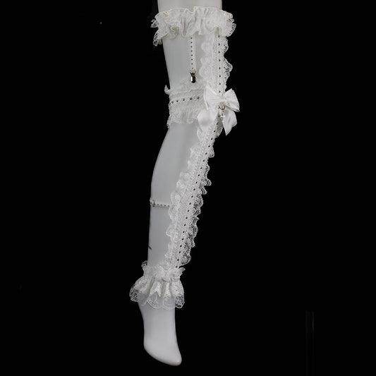 CROSS FISHNET LEG HARNESS (WHITE)