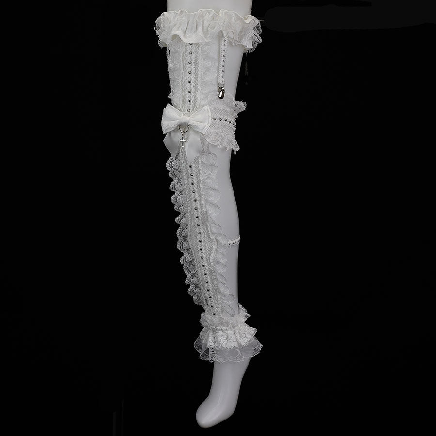 CROSS FISHNET LEG HARNESS (WHITE)