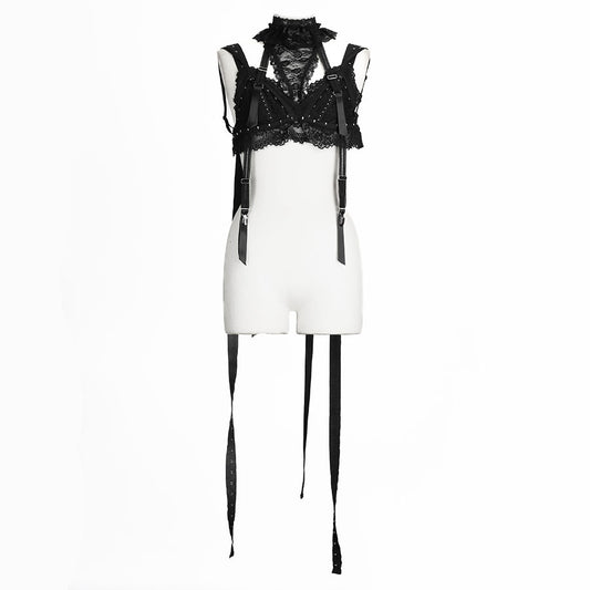 [Limited-time Pre-order - Ships in 1 Month] BRALETTE STUDS TOP HARNESS (BLACK)