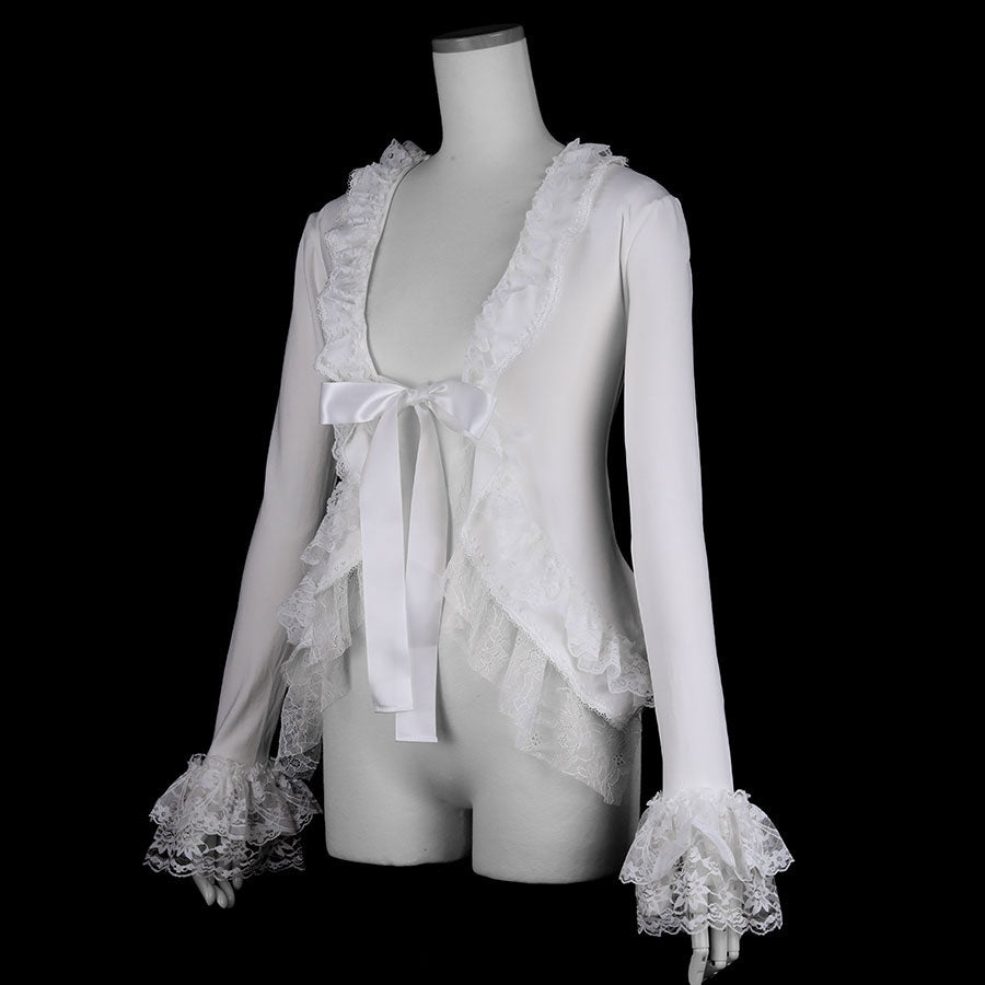 FRILL LACE CARDIGAN (WHITE)