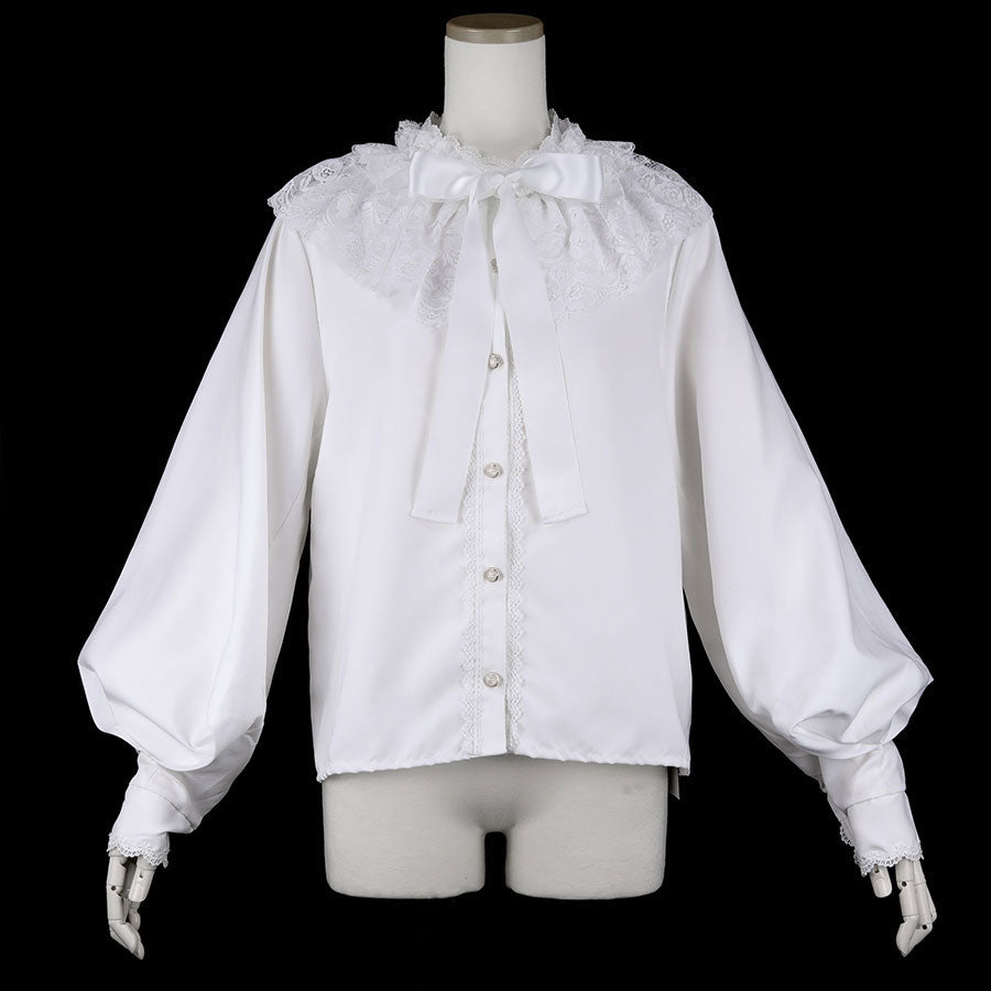 WINTER RUFFLE LACE BLOUSE (WHITE)