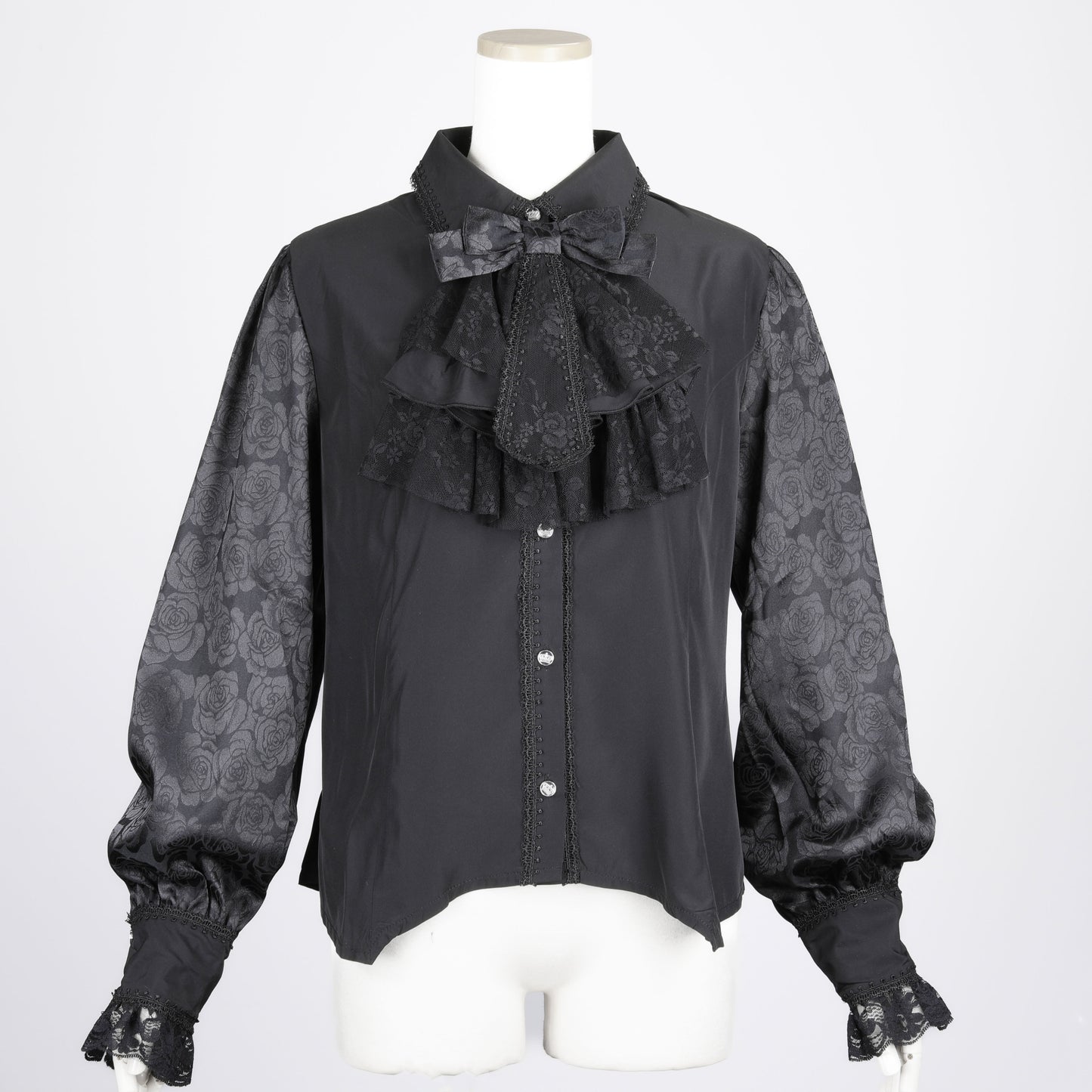 迷你系带衬衫（黑色）L码