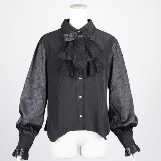 迷你系带衬衫（黑色）L码