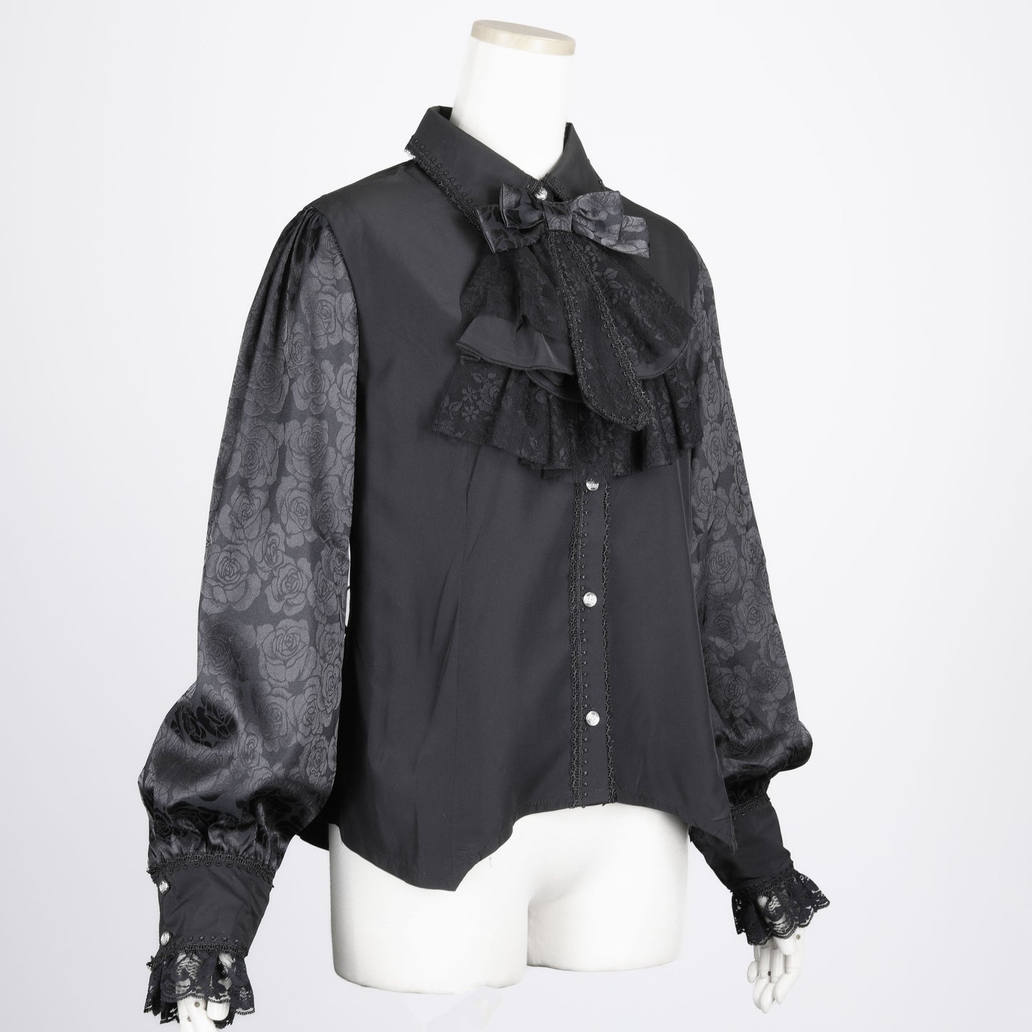 迷你系带衬衫（黑色）L码