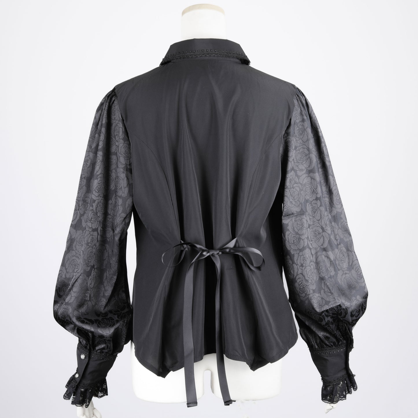 迷你系带衬衫（黑色）L码