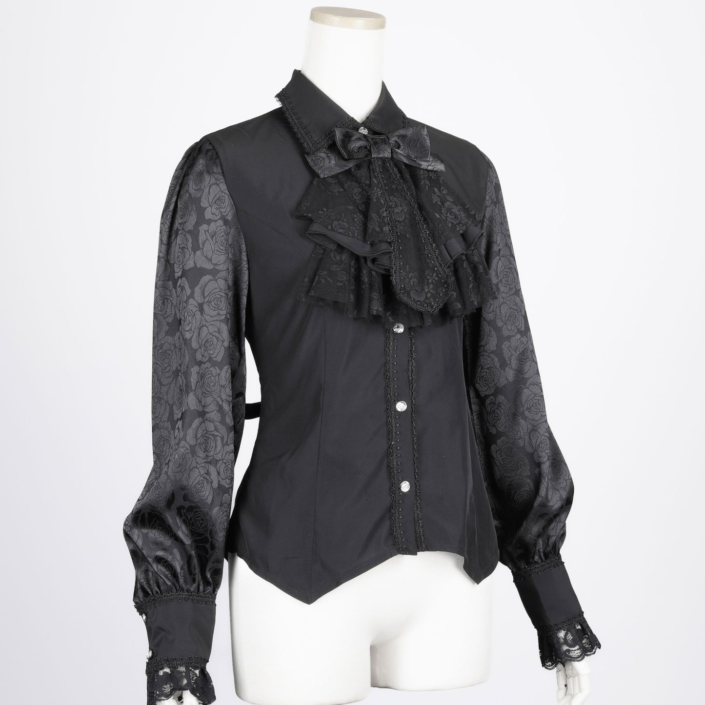 迷你系带衬衫（黑色）M码