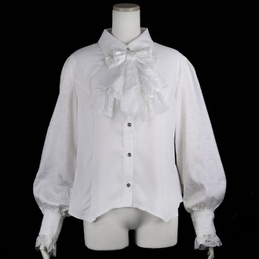 迷你系带衬衫（白色）L码