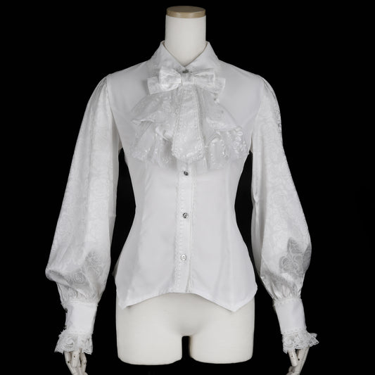 迷你系带衬衫（白色）M码