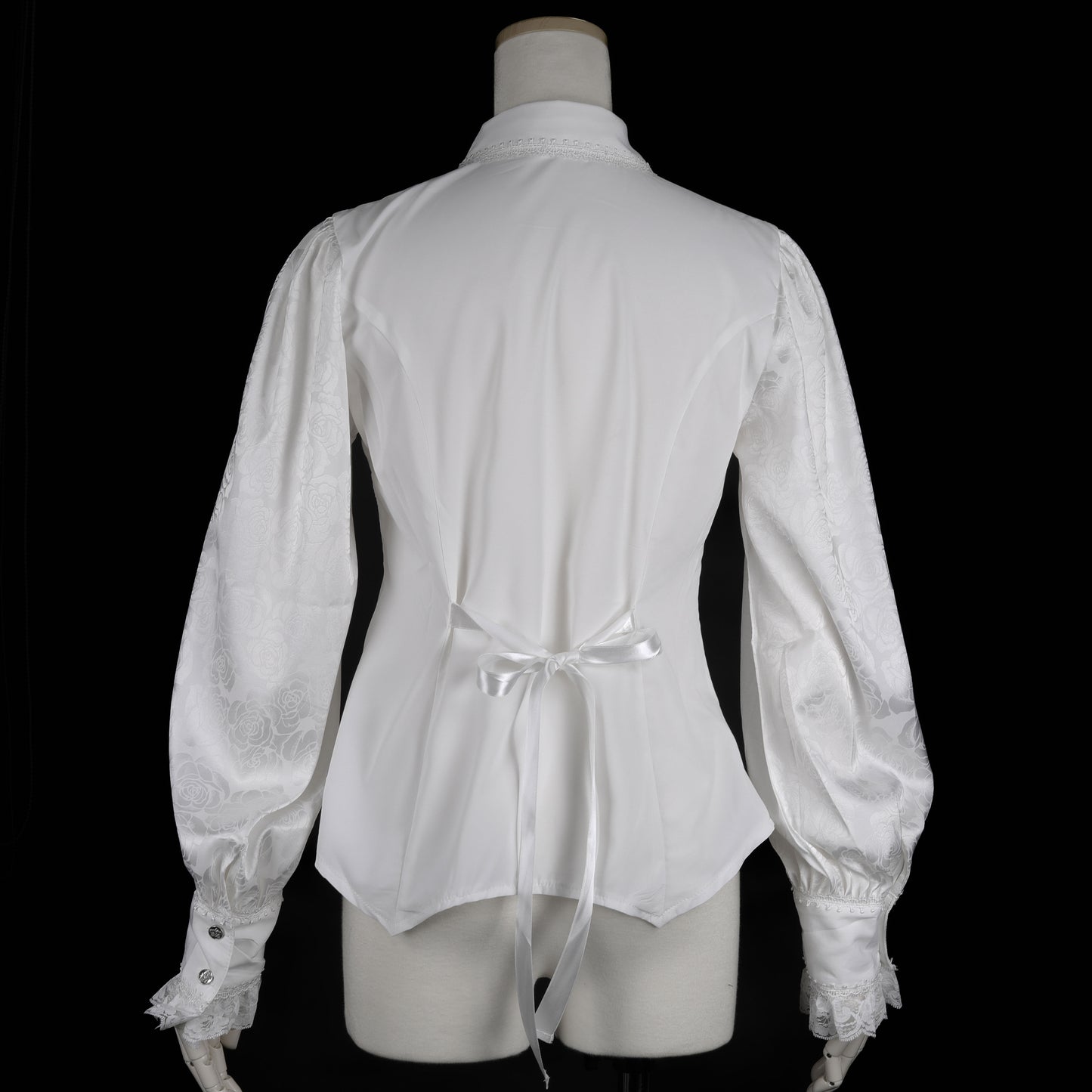 迷你系带衬衫（白色）M码