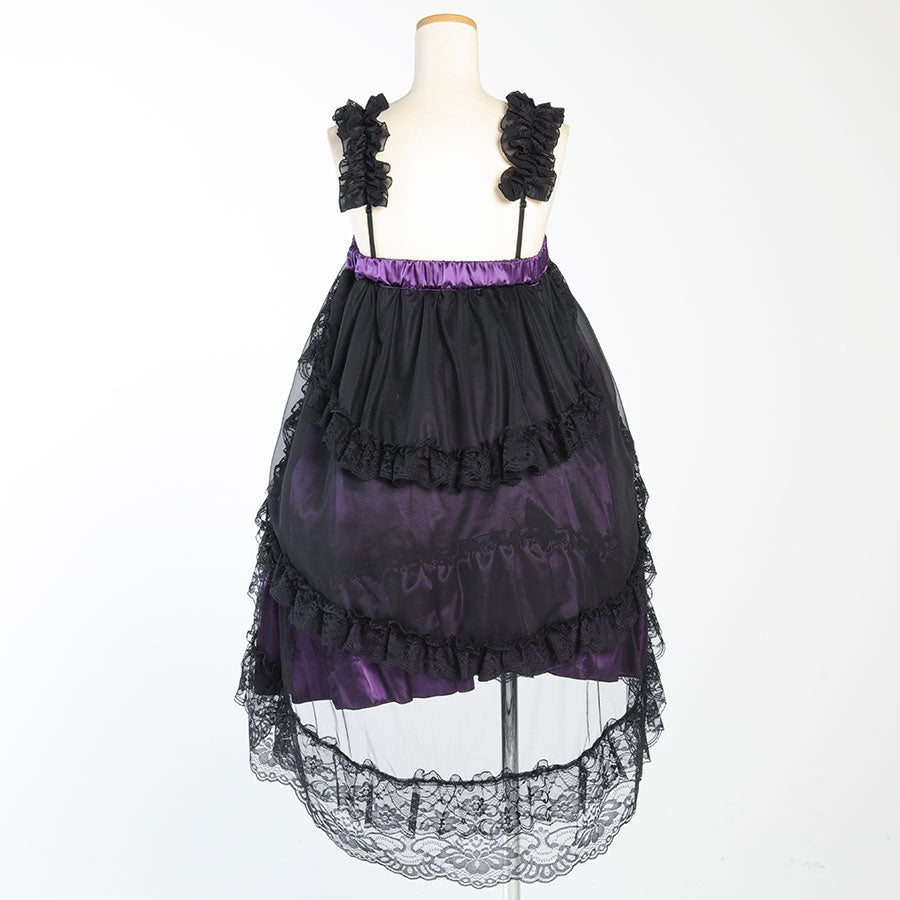 哥特式薄纱鱼尾连衣裙（黑色X紫色）