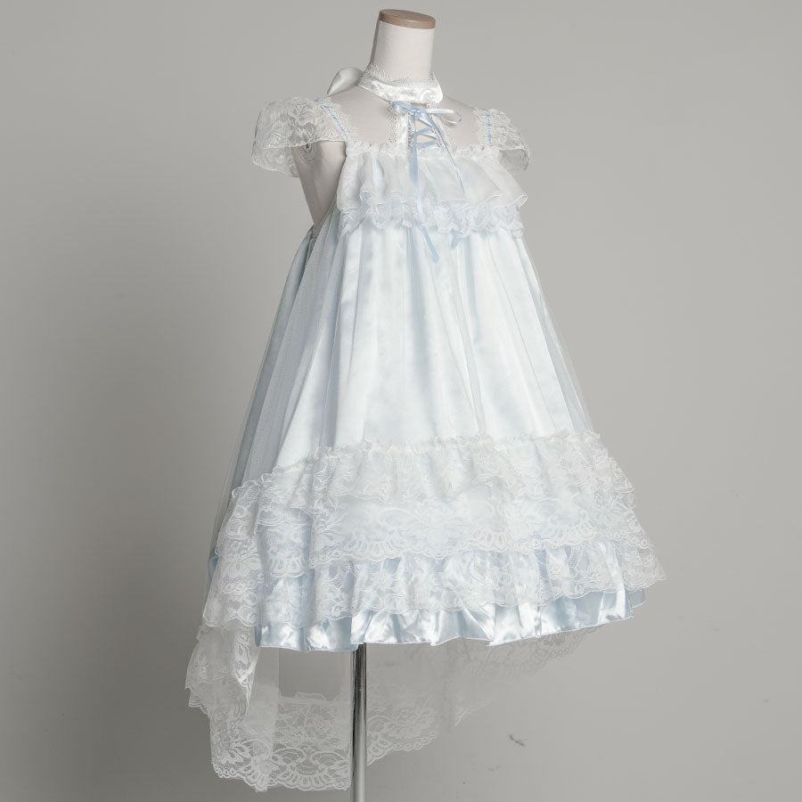 CLASSICAL GOTHIC LACE UP DRESS (WHITE x BLUE)