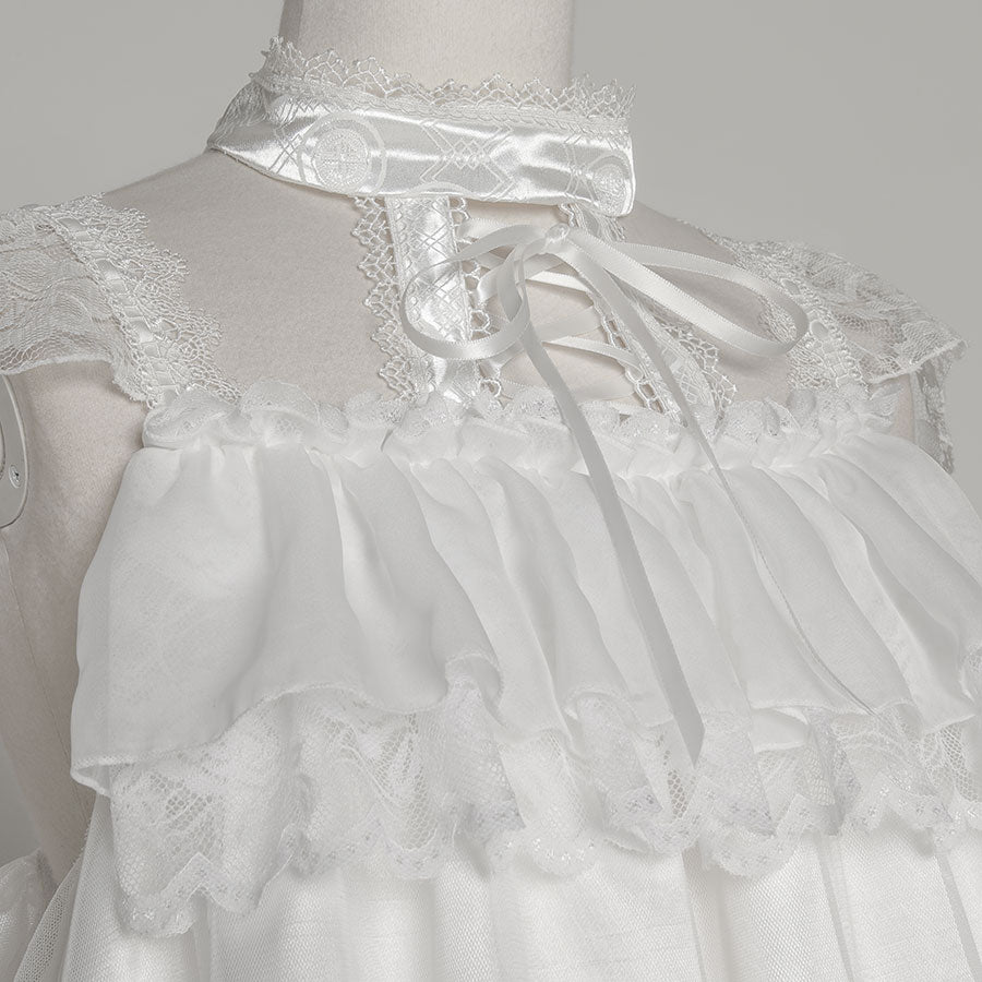 CLASSICAL GOTHIC LACE UP DRESS (WHITE) MAJOH CLASSICAL GOTHIC LACE UP DRESS (WHITE) MAJOH