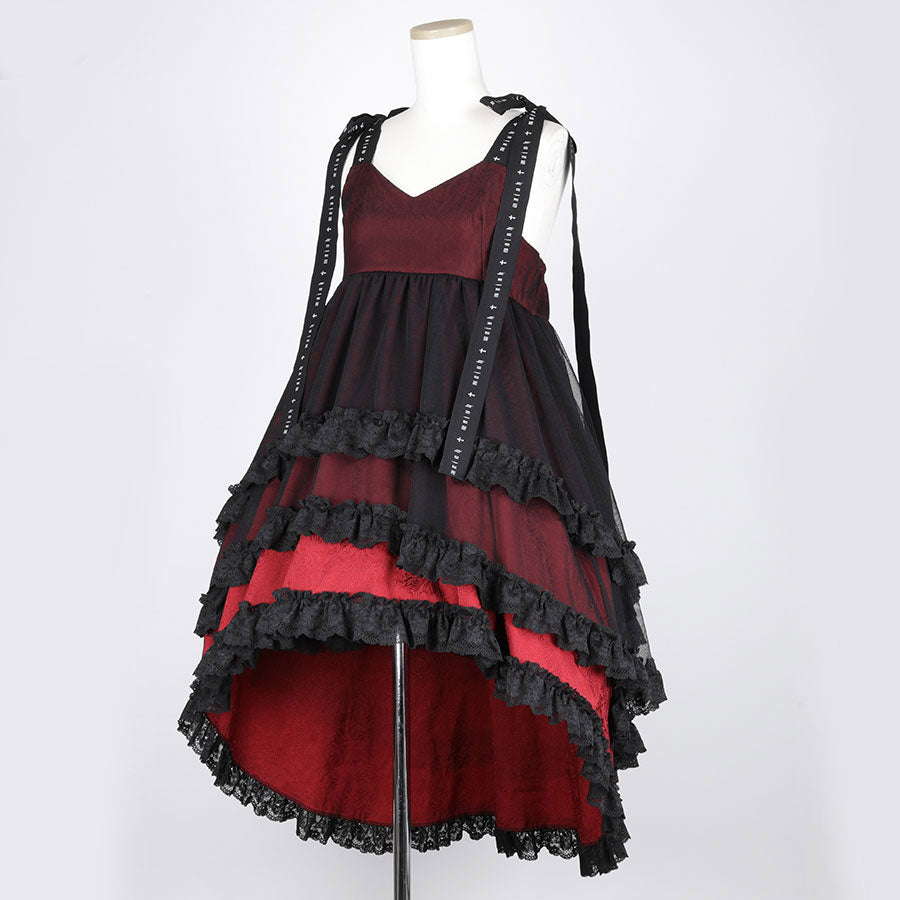MAJESTIC BABY DOLL DRESS (BLACK x RED)