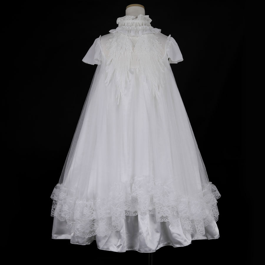 LACE-UP ANGEL WING DRESS (WHITE)