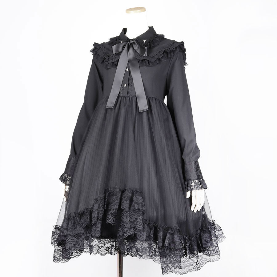 DOUBLE CROSS COLLAR ONE PIECE (BLACK) MAJOH DOUBLE CROSS COLLAR ONE PIECE (BLACK) MAJOH