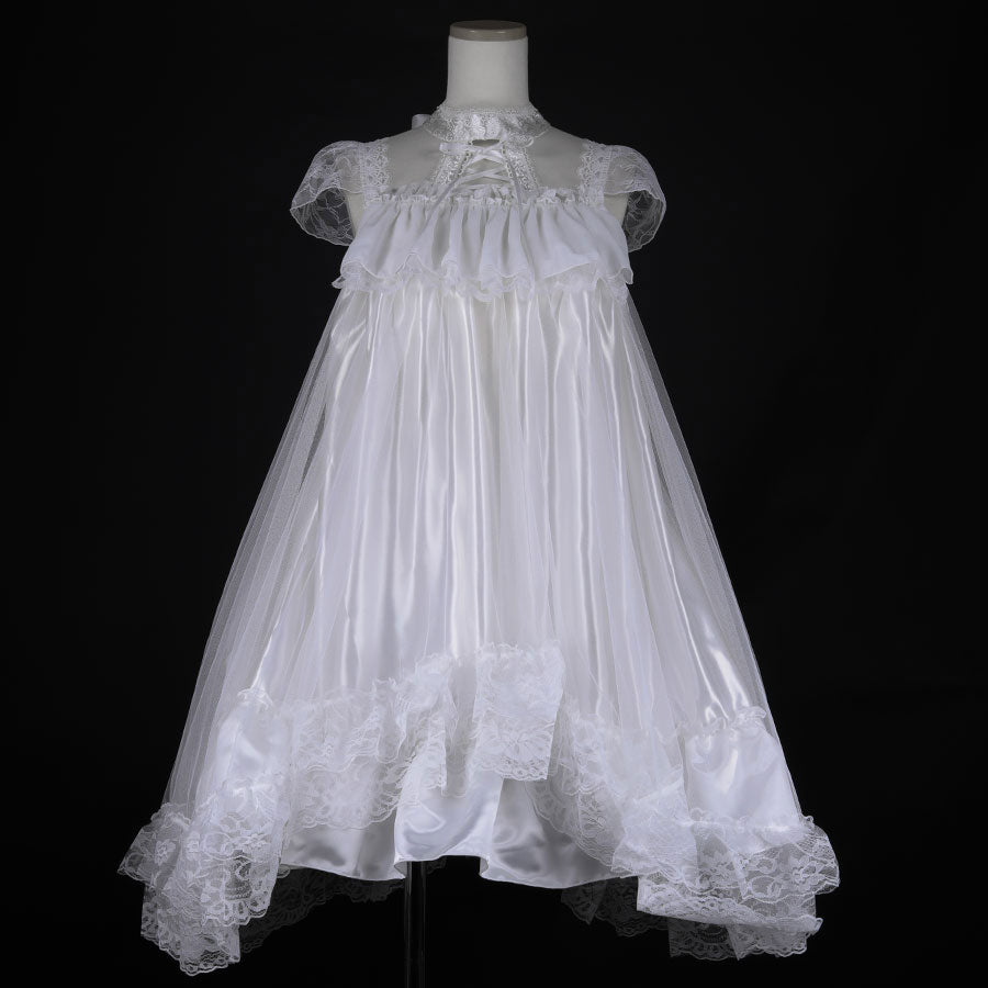 LACE UP BABY DOLL DRESS (WHITE)
