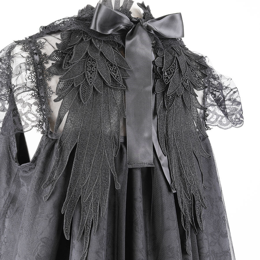 ROSE TULLE ANGEL WING DRESS (BLACK)