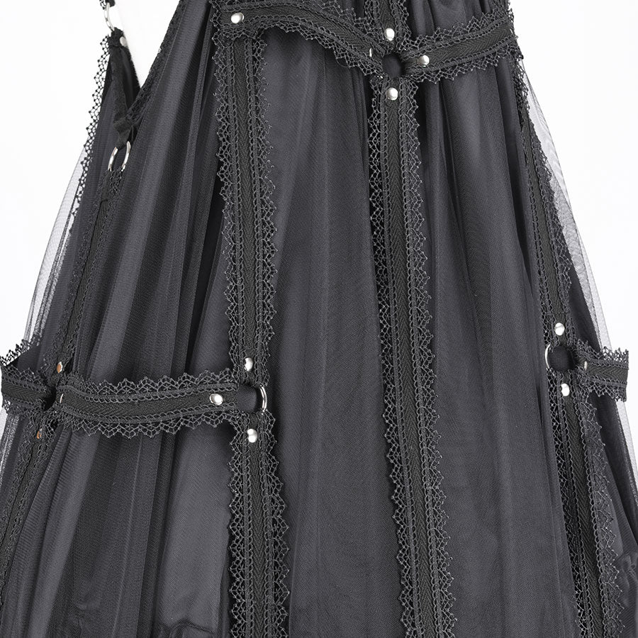 CROSS CAGE DRESS (BLACK)