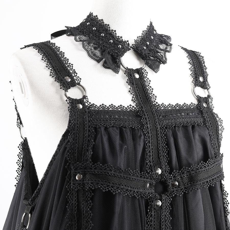 CROSS CAGE DRESS (BLACK)