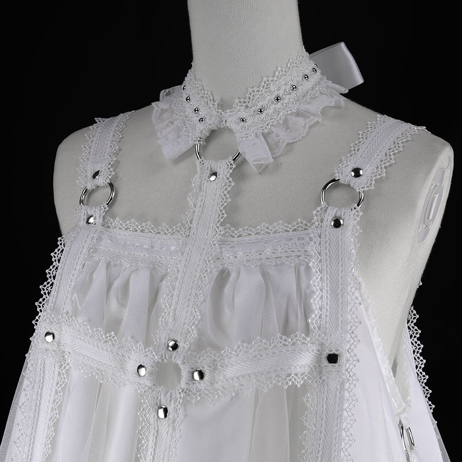 CROSS CAGE DRESS (WHITE)