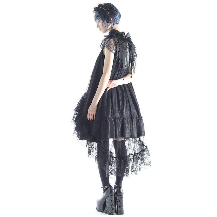 ROSE TULLE ANGEL WING DRESS (BLACK)