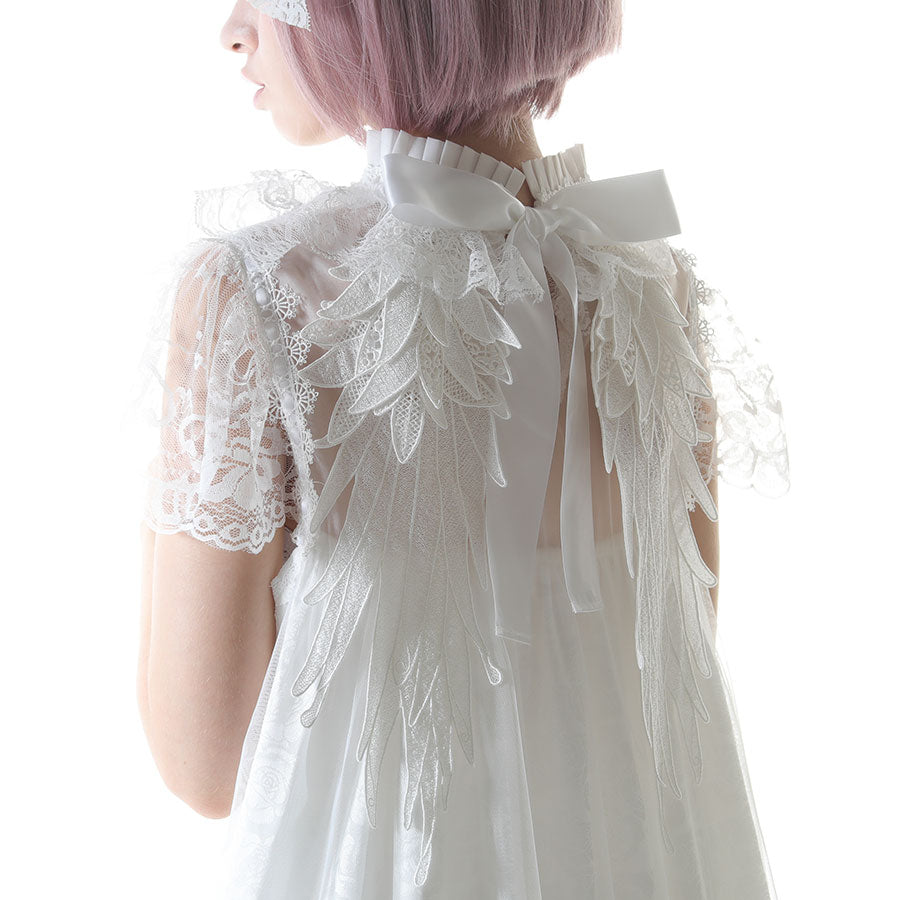 ROSE TULLE ANGEL WING DRESS (WHITE)