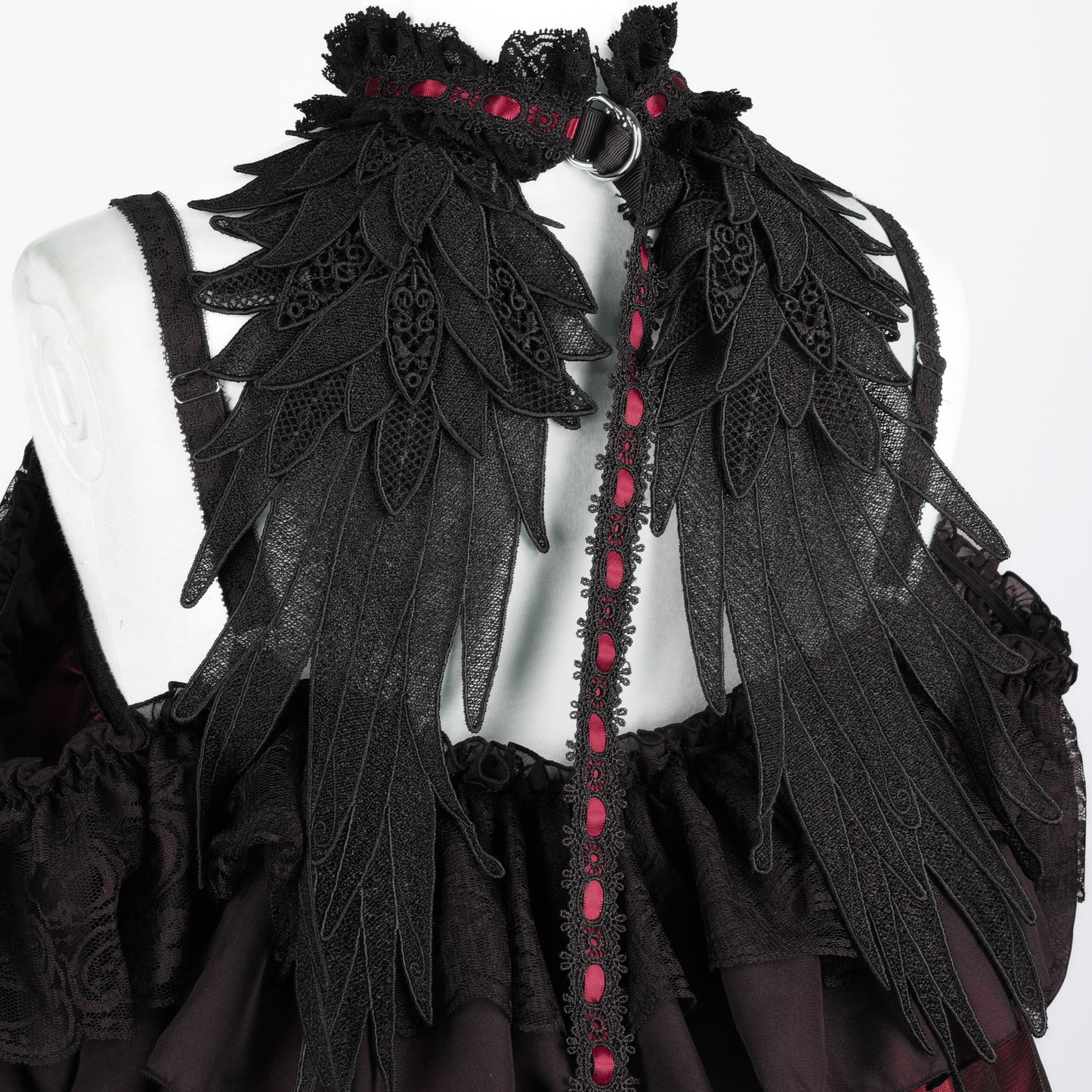 MINI DEVIL ANGEL WING DRESS (RED x BK)