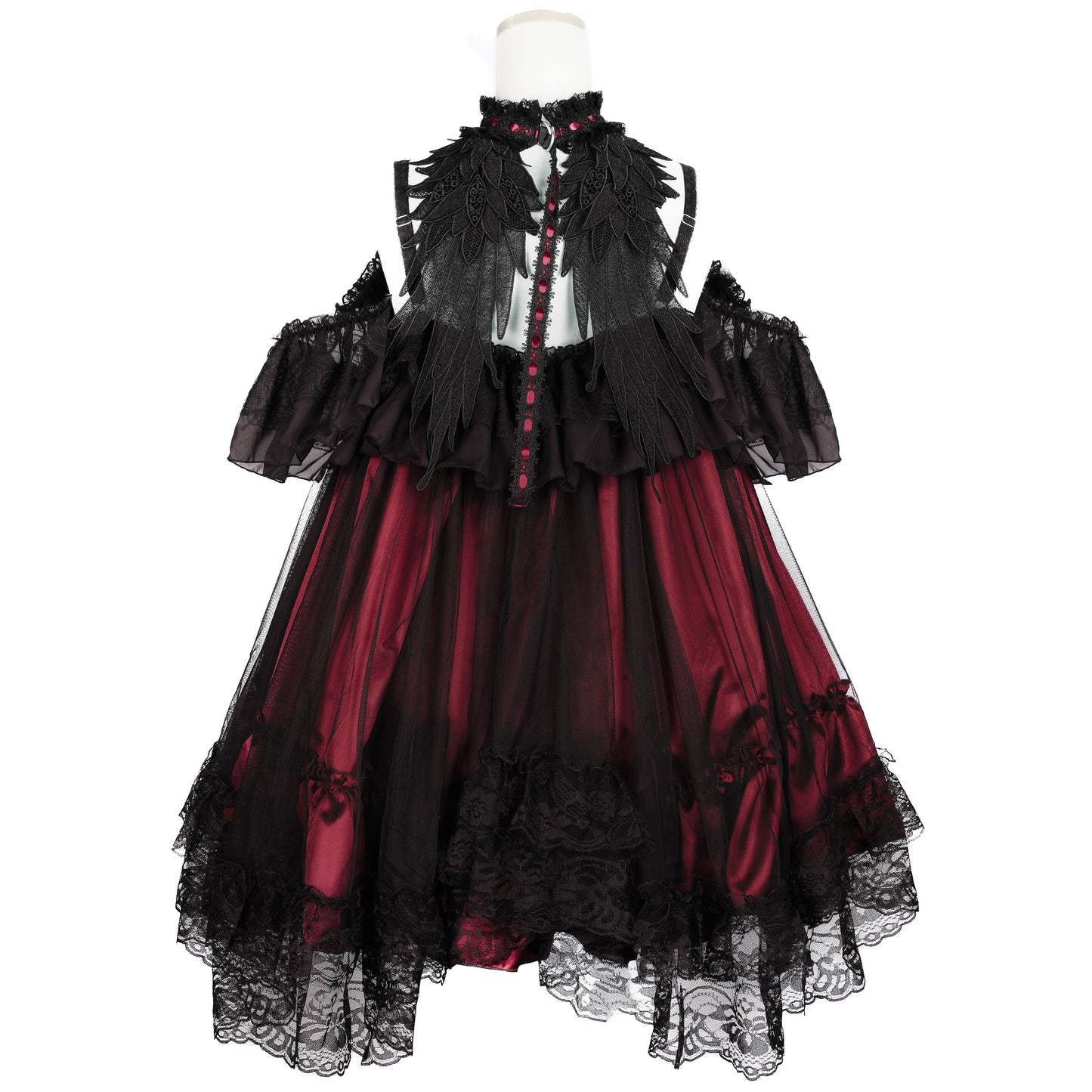 MINI DEVIL ANGEL WING DRESS (RED x BK)
