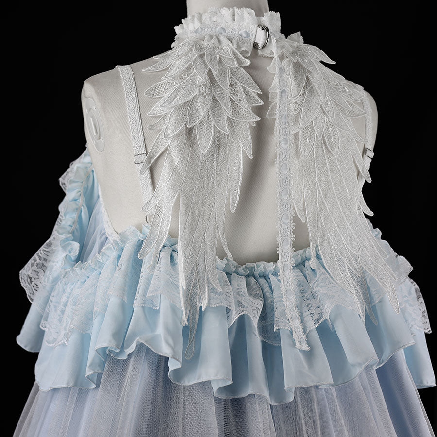 MINI DEVIL ANGEL WING DRESS（白蓝）