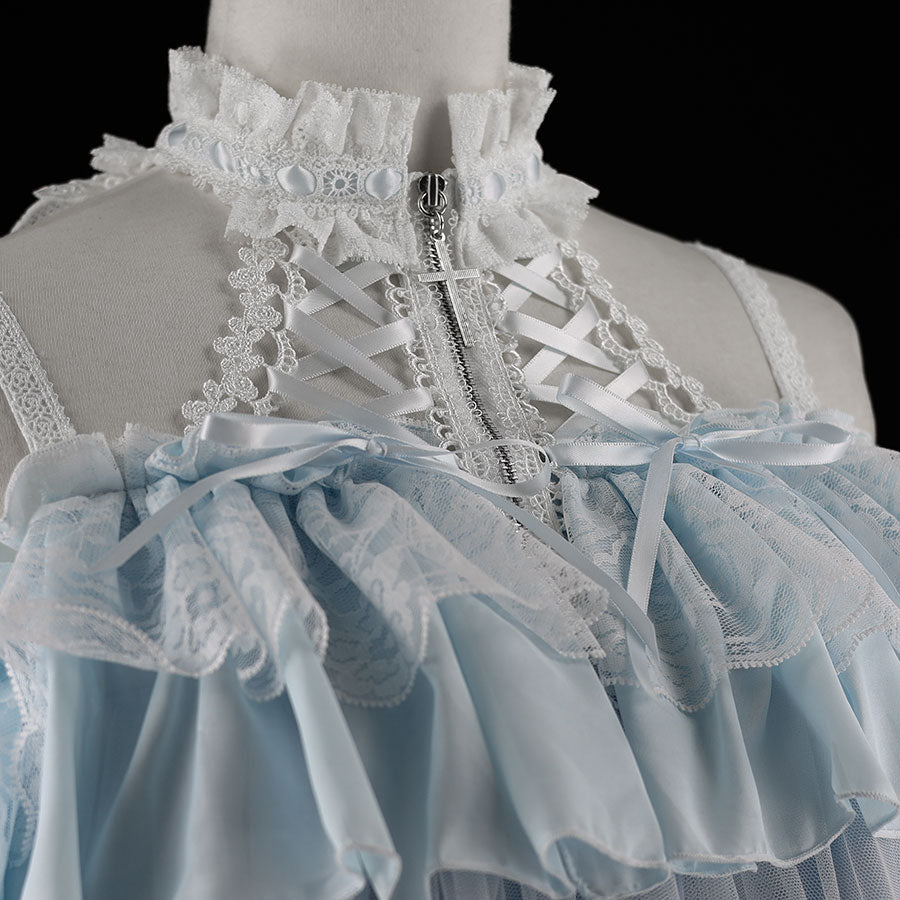 MINI DEVIL ANGEL WING DRESS（白蓝）
