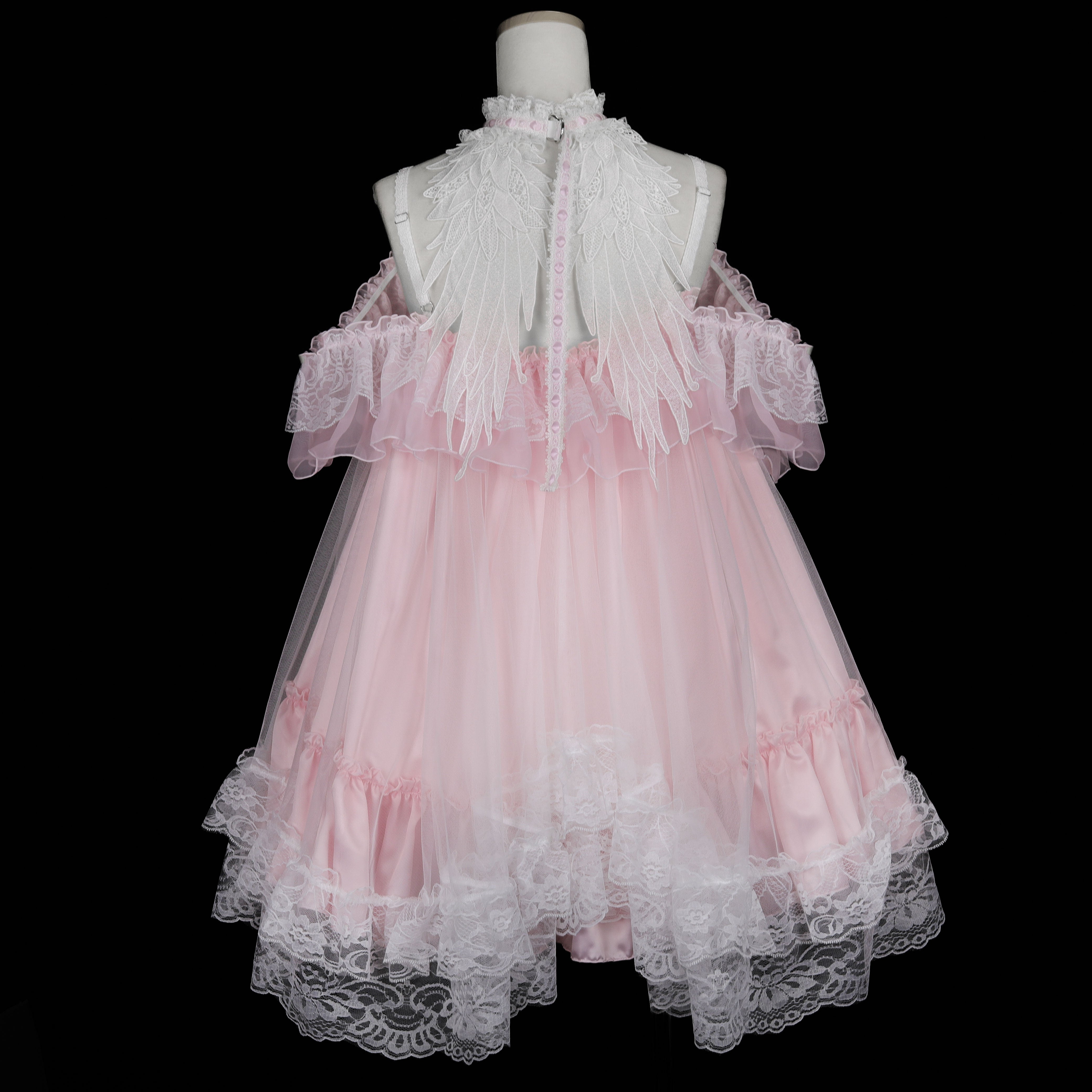 MINI DEVIL ANGEL WING DRESS (WHITE x PINK) – MAJOH