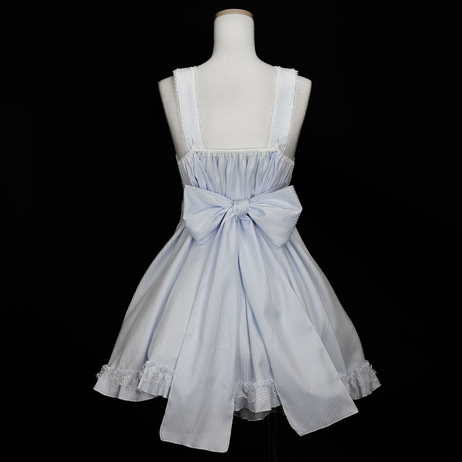 CONFINE LOVE RIBBON BABY DOLL DRESS (BLUE x WHITE)