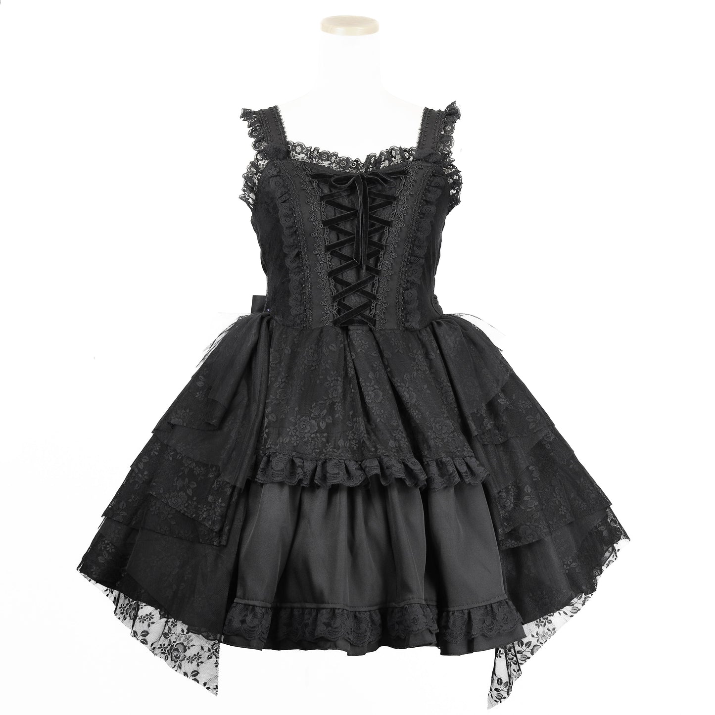 MINI LACE UP BUSTIER JUMPER SKIRT (BLACK)