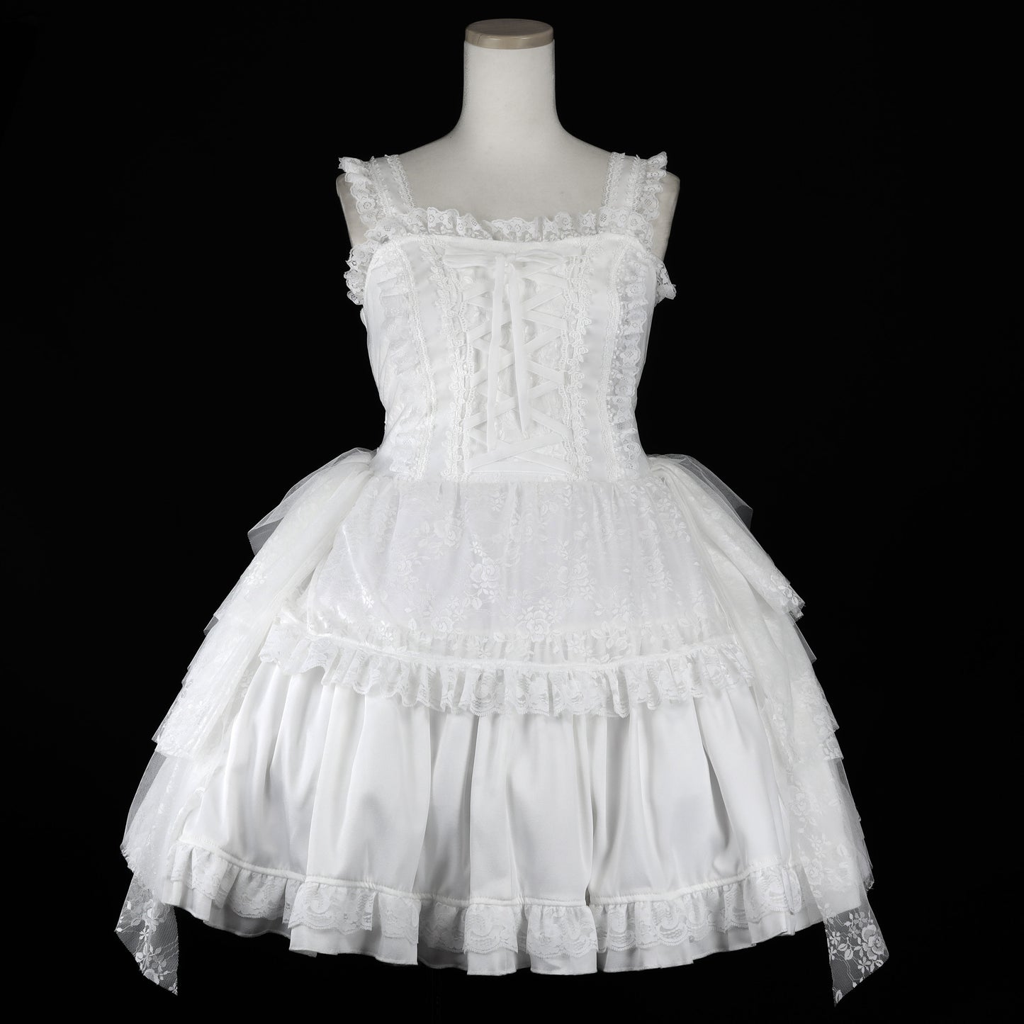 MINI LACE UP BUSTIER JUMPER SKIRT (WHITE)