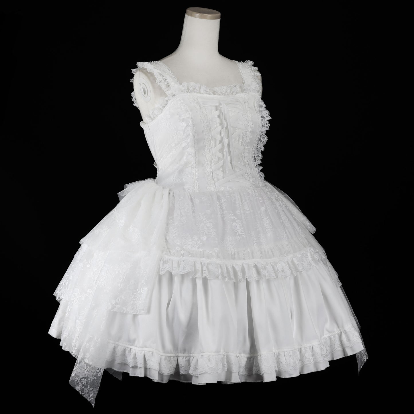 MINI LACE UP BUSTIER JUMPER SKIRT (WHITE)