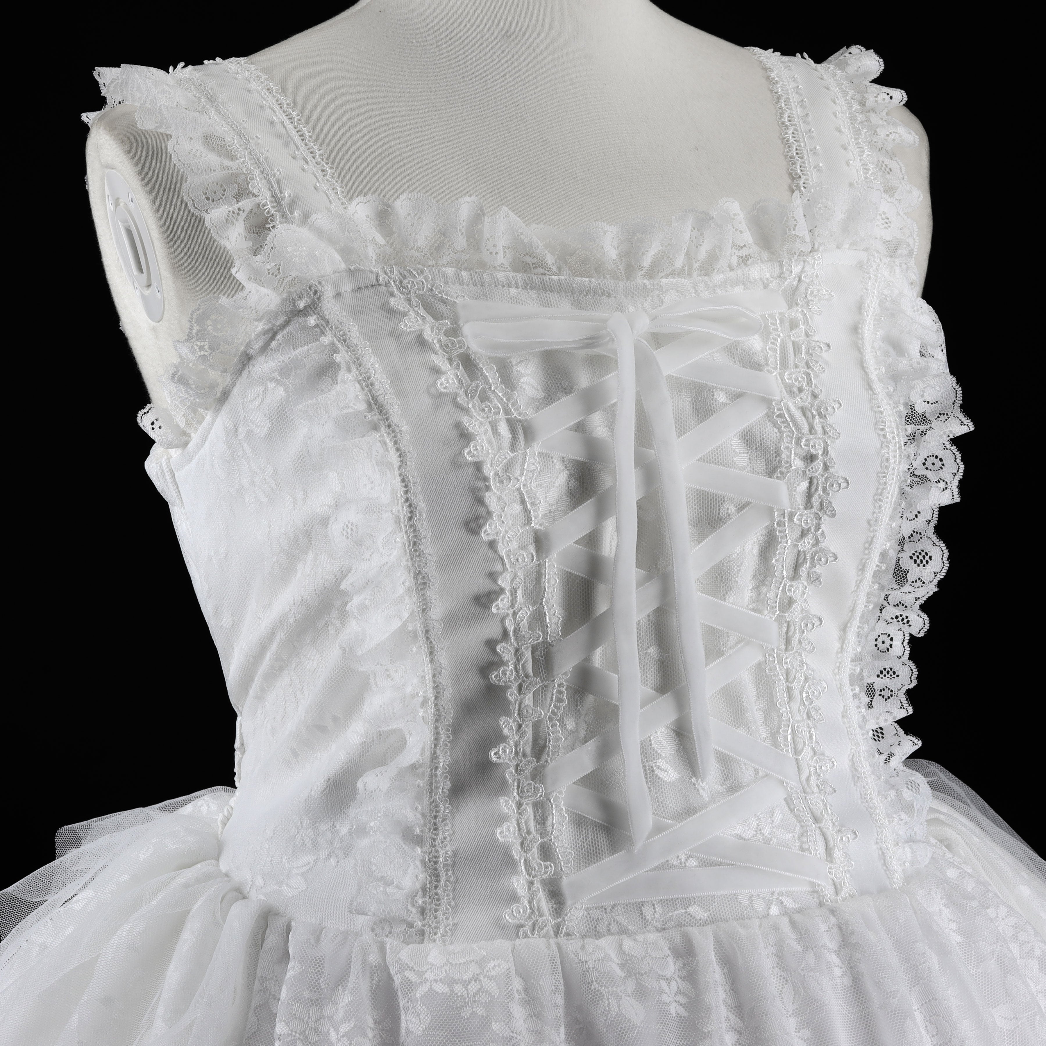 MINI LACE UP BUSTIER JUMPER SKIRT (WHITE) – MAJOH